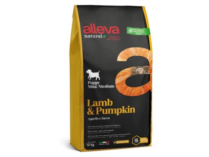 Alleva Natural Dog Puppy All Breeds Lamb & Pumpkin 12kg