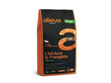 Alleva Natural Dog Puppy Medium Chicken & Pumpkin 2kg