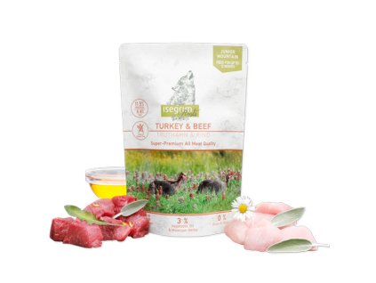 Isegrim Dog Junior Turkey & Beef kapsička 410g