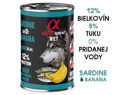 Alpha Spirit Dog Wet - Sardine & Banana 400g