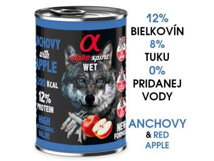 Alpha Spirit Dog Wet - Anchovy & Red Apple 400g