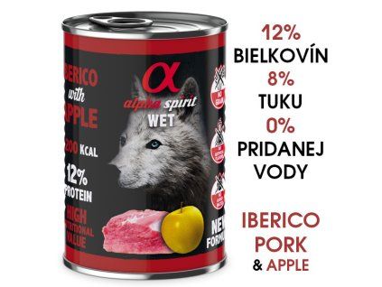 Alpha Spirit Dog Wet - Iberico Pork & Yellow Apple 400g