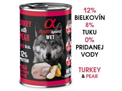 Alpha Spirit Dog Wet - Turkey & Pear 400g