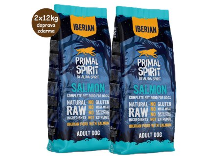 Primal Spirit Dog 70% Iberian Pork with Salmon 2x12kg