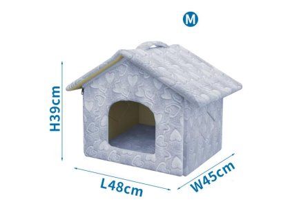 Domček pre zvieratá SKY BLUE HEART M 48x45x39cm