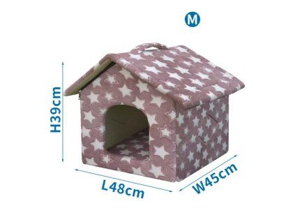 Domček pre zvieratá BROWN STARS M 48x45x39cm