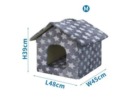 Domček pre zvieratá NAVY BLUE STARS M 48x45x39cm