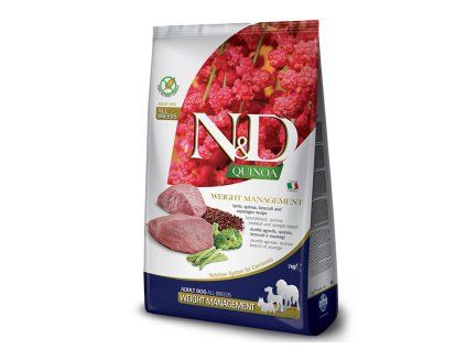 N&D GF Quinoa Dog Adult All Breed Weight Managment Lamb 7kg
