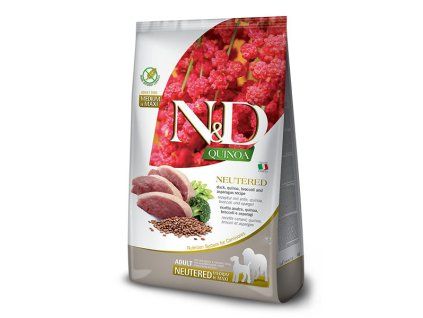 N&D GF Quinoa Dog  Neutered Adult Medium & Maxi Duck, Broccoli & Asparagus 12kg
