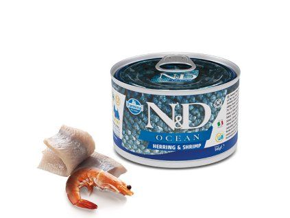 Farmina N&D Ocean Dog Adult Mini Herring & Shrimp konzerva 140g