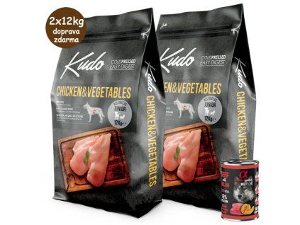 Kudo Dog LG Junior All Size Chicken & Vegetables 2x12kg