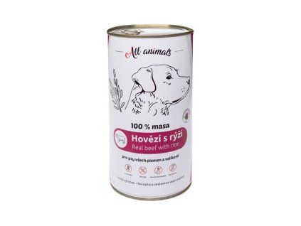 All Animals Dog Mleté hovädzie mäso s ryžou 400g