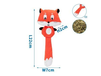 Plyšová hračka pre mačku Nobleza s Cat-Nip - líška 22cm