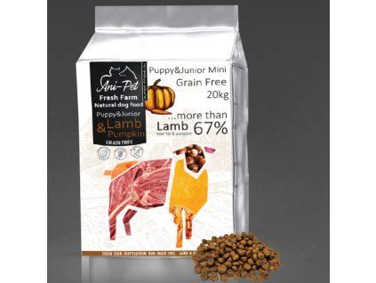 Fresh Farm GF Natural Dog Food Pre štenatá a mladých psov Mini - Lamb & Pumpkin 20kg