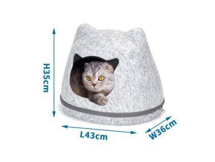 Domček pre mačku Nobleza Ear Grey 43x35x36cm