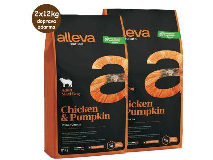Alleva Natural Dog Adult Maxi Chicken & Pumpkin 2x12kg