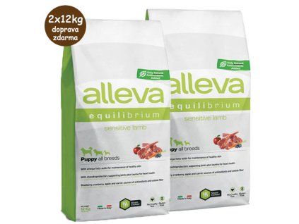 Alleva Equilibrium Dog Puppy All Breeds Sensitive Lamb 2x12kg