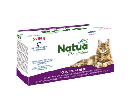 Natua Cat Adult Multipack - Kuracie filety a krevety 6x50g