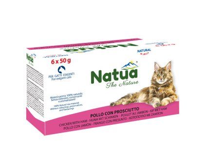 Natua Cat Adult Multipack - Kuracie filety a šunka 6x50g