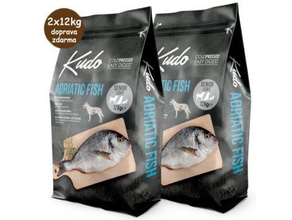 Kudo Dog LG Senior&Light All Size Adriatic Fish 2x12kg