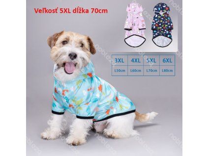 Impregnovaný pršiplášť Carton pre psa Nobleza 5XL 70cm