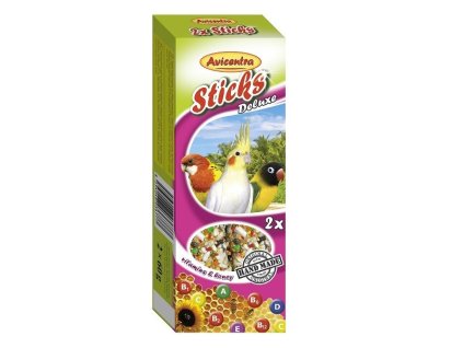 Avicentra tyčinka pre malé papagáje s vitamínmi a medom 2x60g
