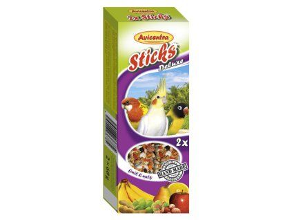 Avicentra tyčinka pre malé papagáje s ovocím a orechom 2x60g