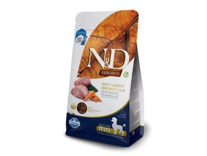 Farmina N&D Adult Mini Dog Spirulina GF - Soft&Shiny Brown Coat Lamb 2kg