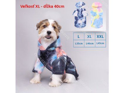 Mikina Tie-Dye pre psa Nobleza XL 40cm